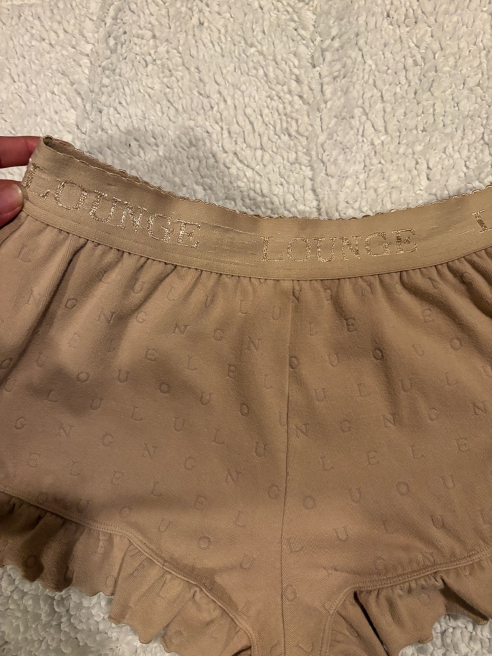Lounge Ruffle Shorts - Tan - Picture 3 of 5
